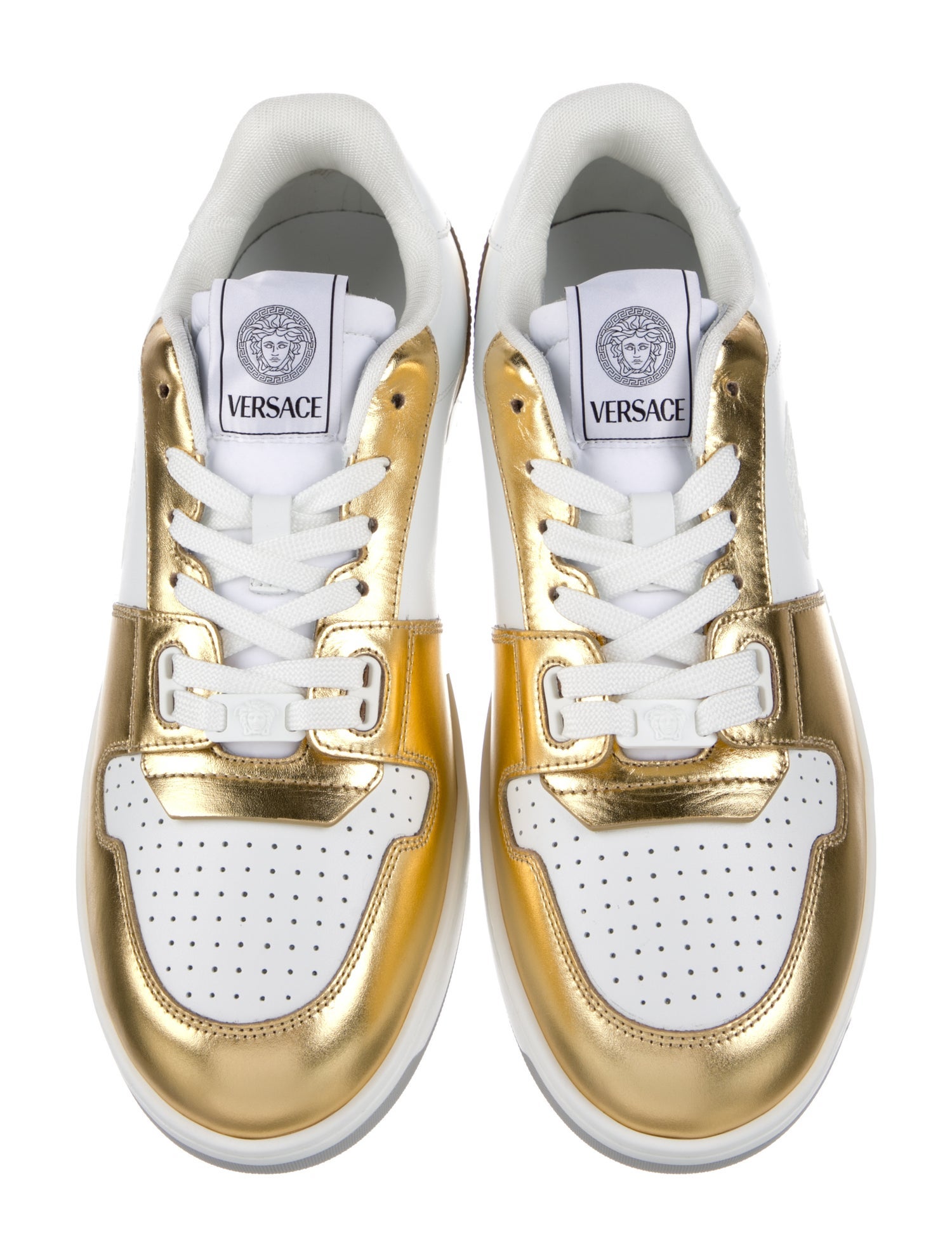 Versace Leather Colorblock Pattern Sneakers